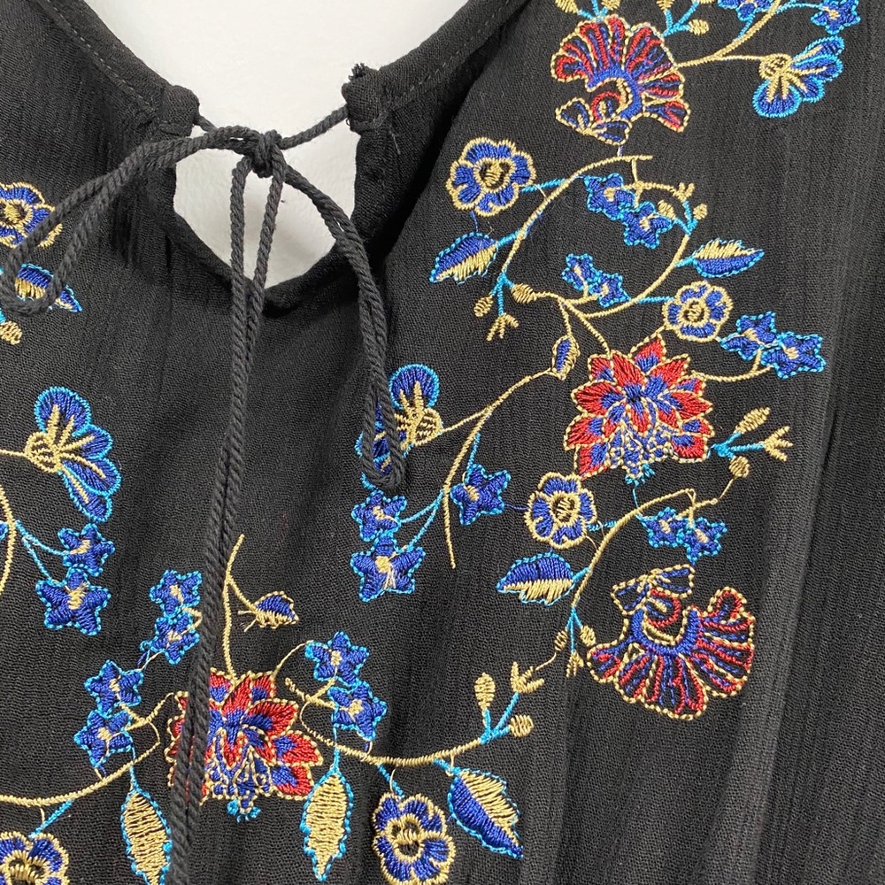Rebellion Black Embroidered Romper